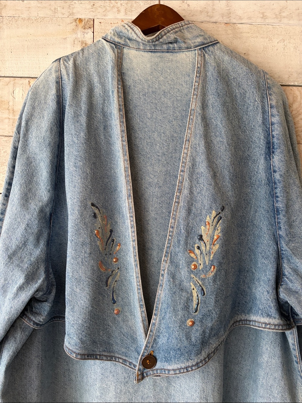 Boho Denim Duster hand painted - Picture 9 of 9